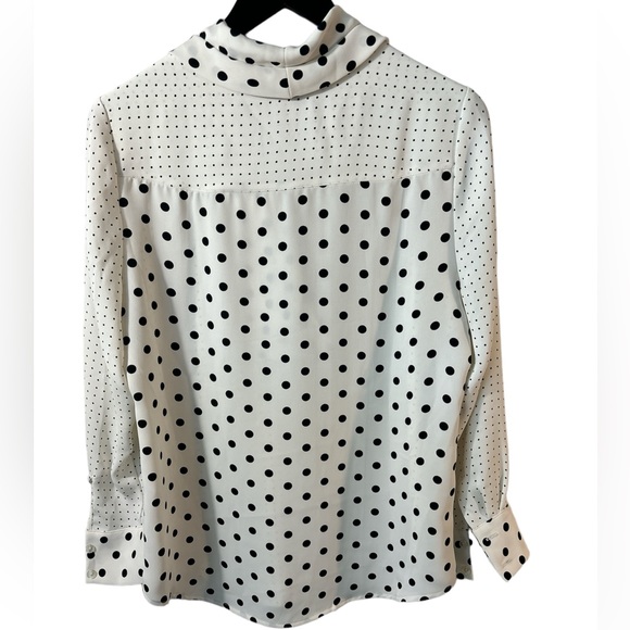 Chicos semi-sheer polka top long sleeve blouse in size 1 (8/10) EUC - Picture 2 of 9